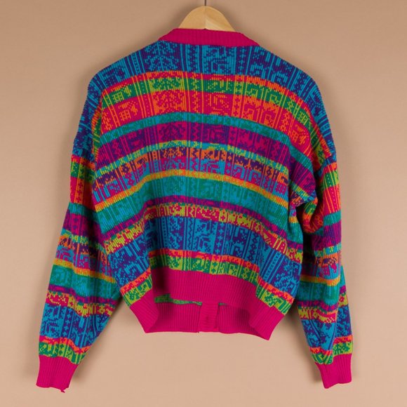 COPY - 🌈 VTG Retro Colorsplash Cropped Knit Cardigan - Picture 16 of 16